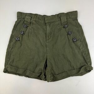 ANTHROPOLOGIE Daughters of the Liberation Size 8 Green Breezy Linen Blend Shorts